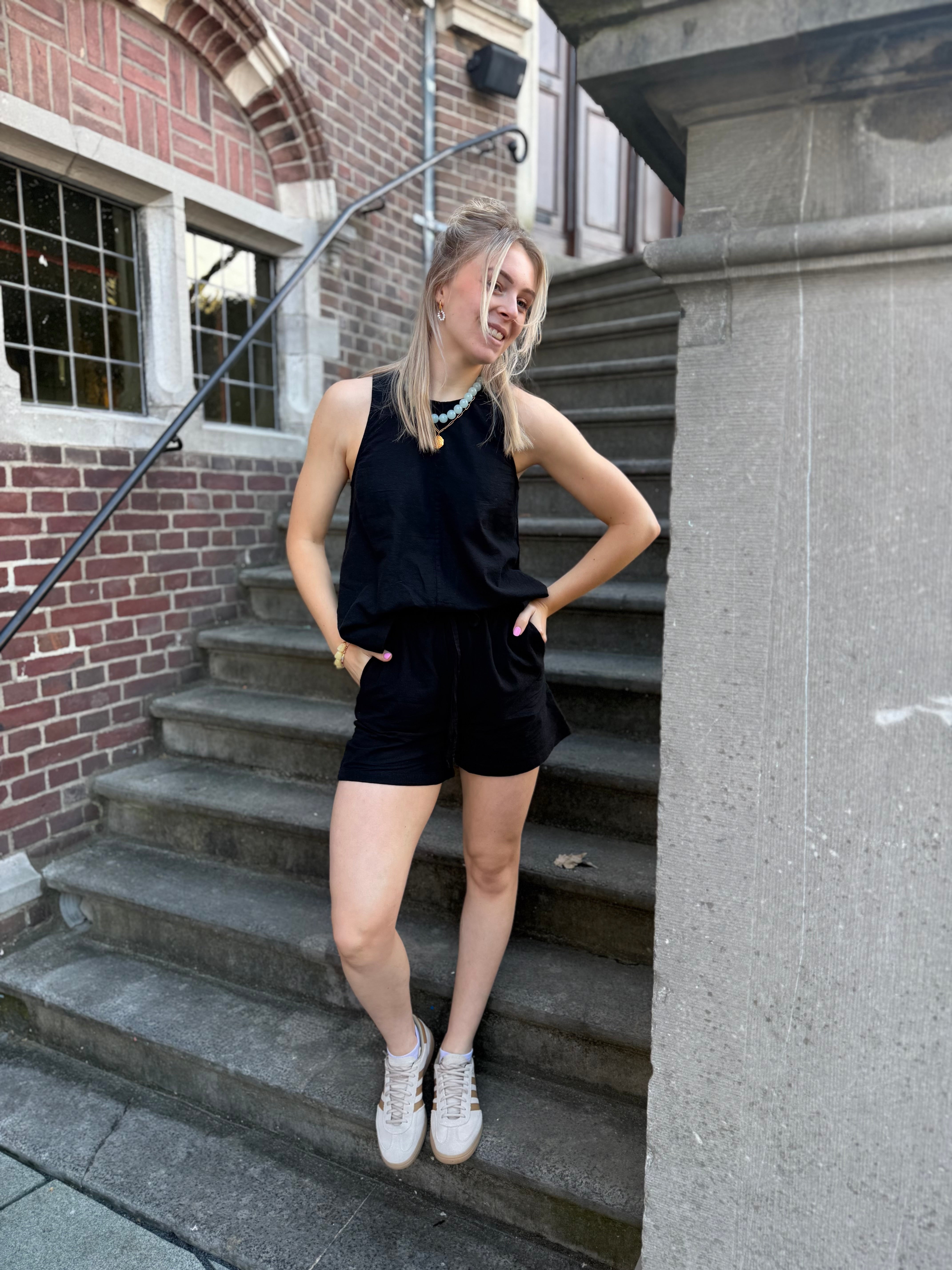 Slfluisa top linen - Black