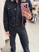 Studded denim jacket TRIXIE - Blue denim