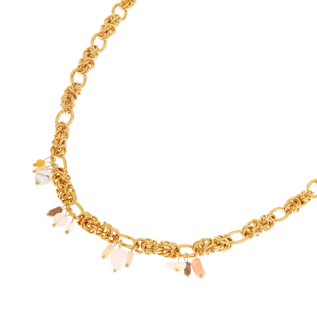 Gemstone gala neckace gold
