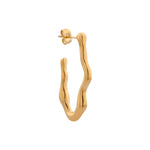 Single wavy hoop gold