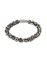 Black round bracelet silver