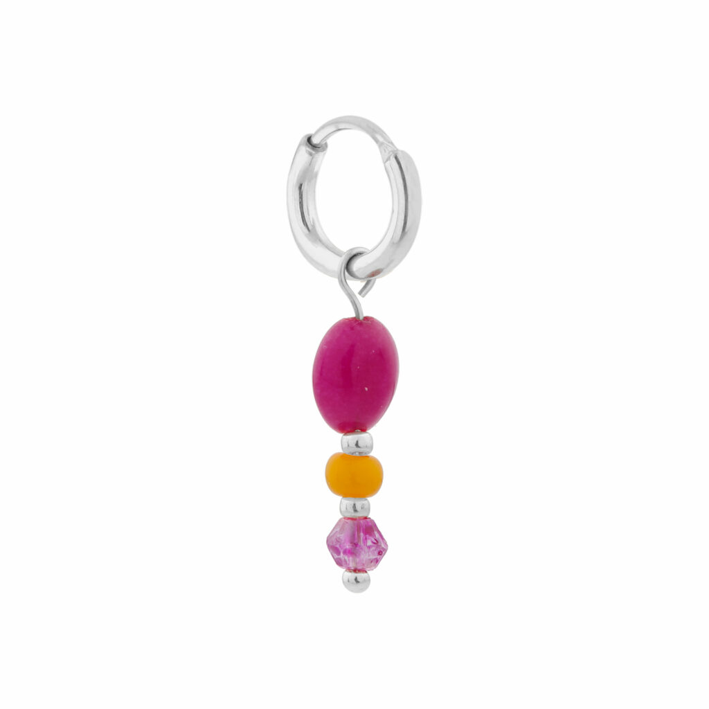 Single sun kissed hoop silver