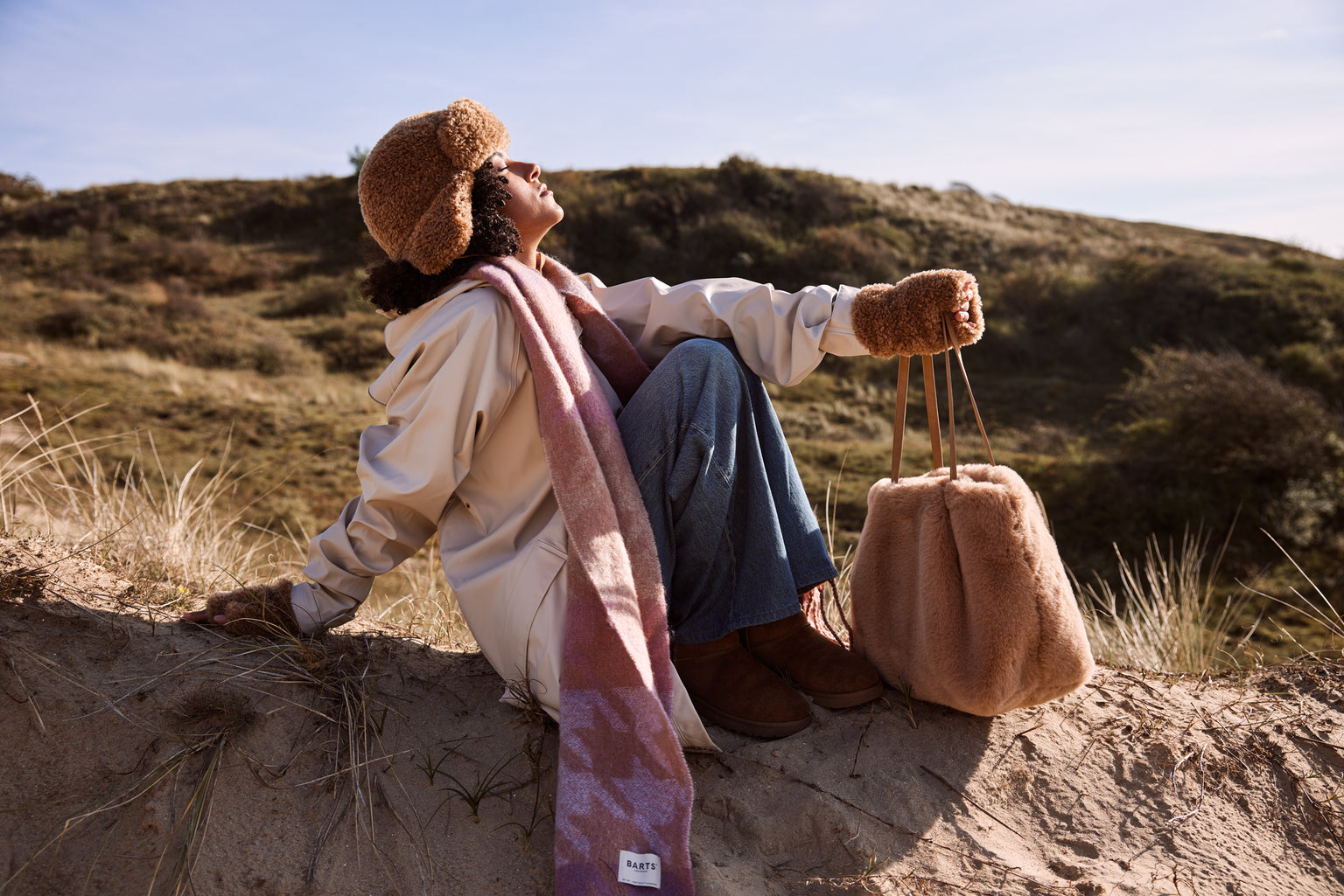 Landina scarf - Light brown