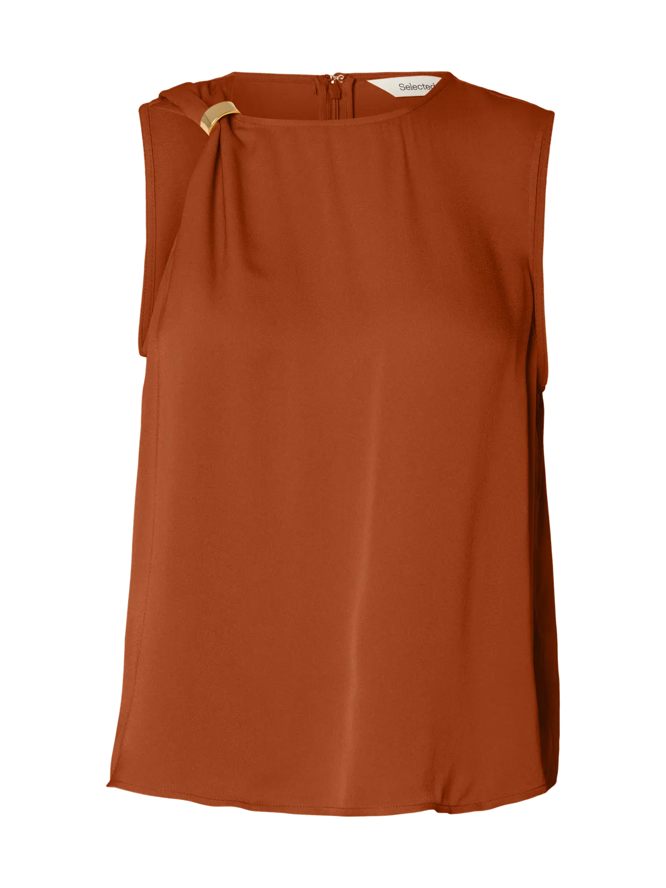 Slflaura hw slit pant - potters clay