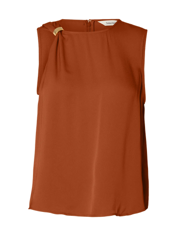 Slflaura hw slit pant - potters clay