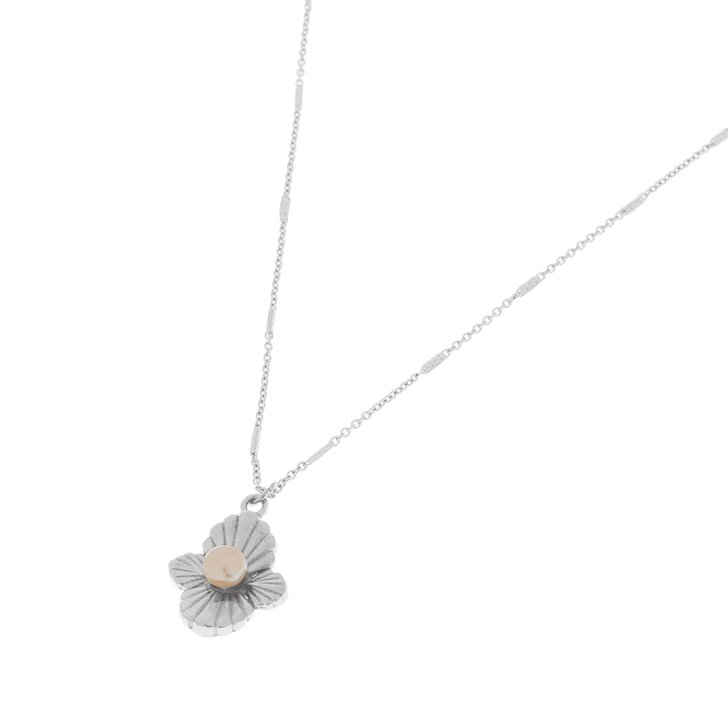 Hidden pearl necklace silver