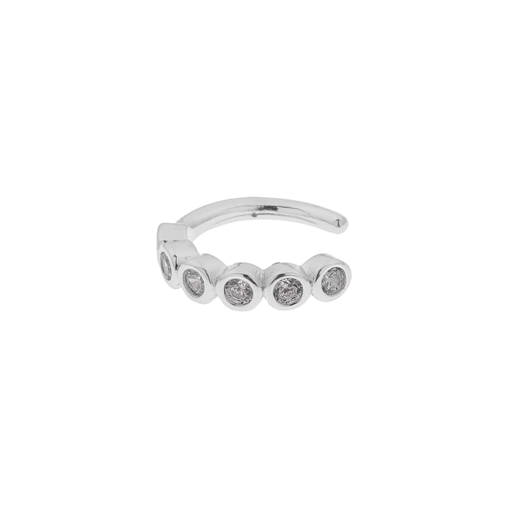 Round shiny earcuff silver