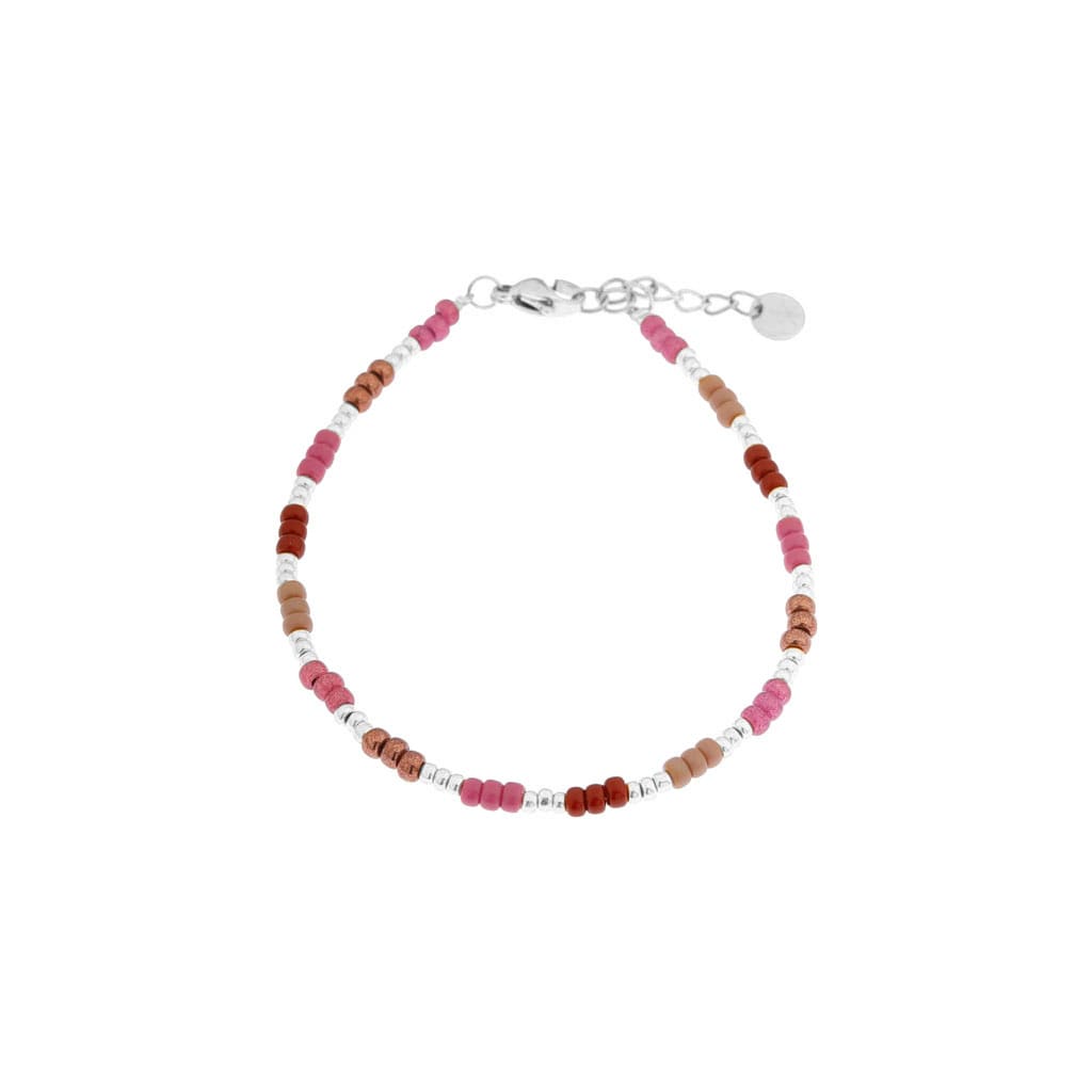 Raspberry rainbow bracelet silver