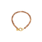 Brown beads bracelet gold