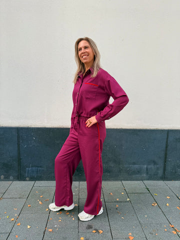 Blouse Kess - Fuchsia purple/red