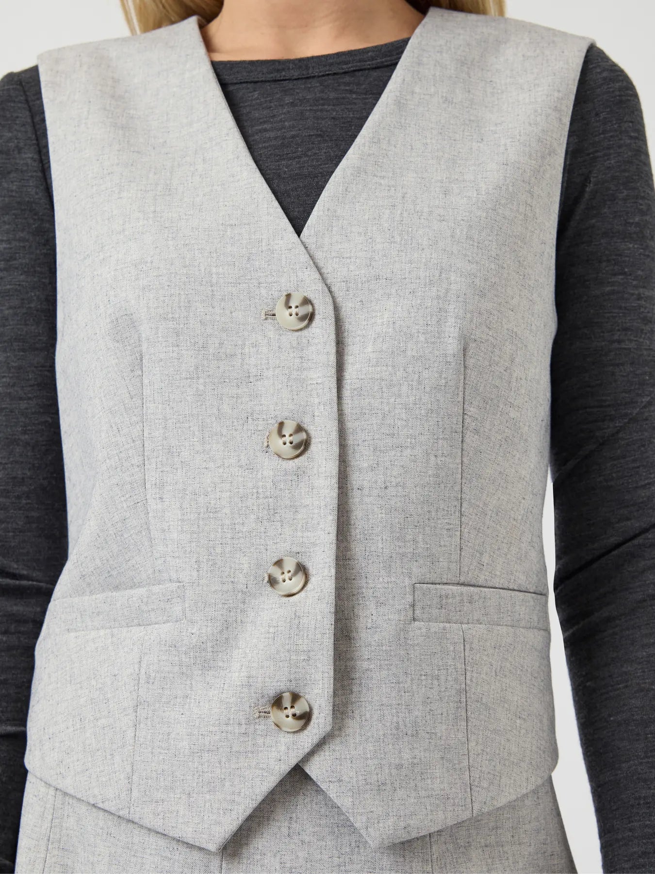 YASRIU classic waistcoat s - light grey melange