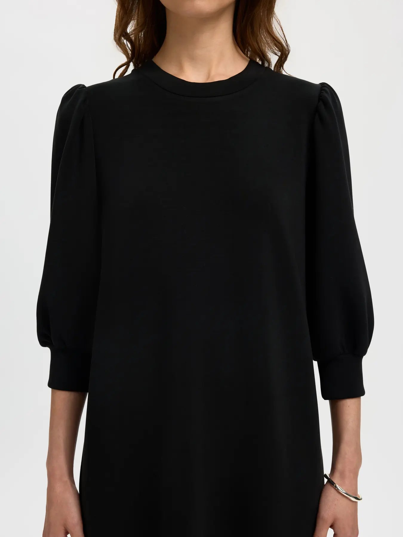 Slftenny 3/4 short sweat dress - black