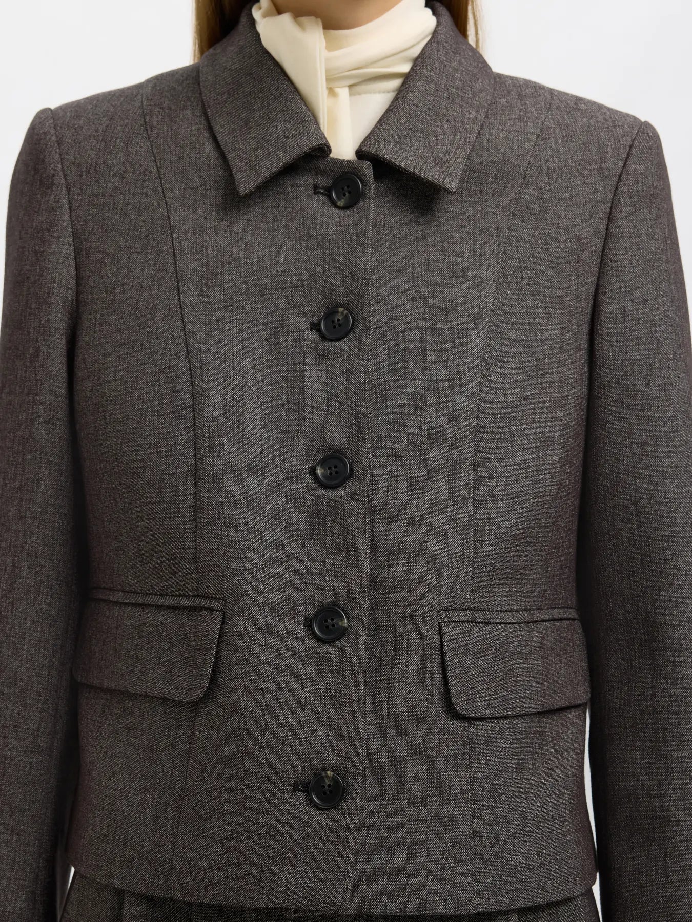 Slffitted Camilla short blazer - black structure