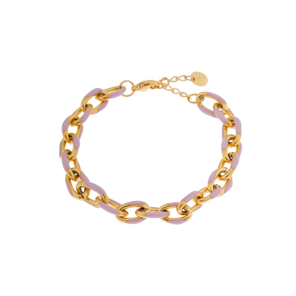 Purple chain bracelet gold