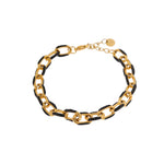 Black chain bracelet gold
