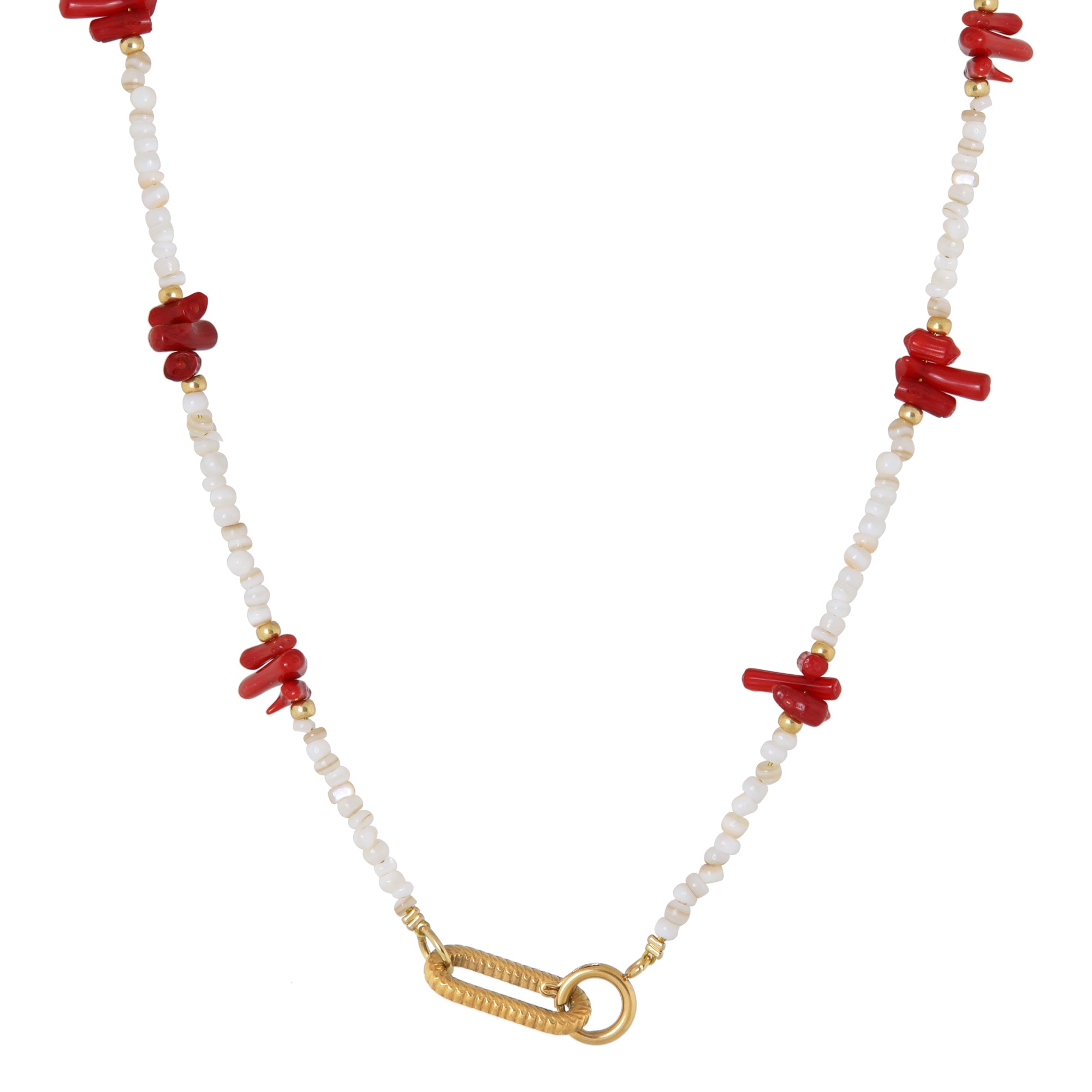 Coral crush necklace gold