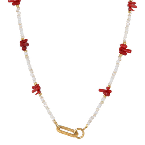 Coral crush necklace gold