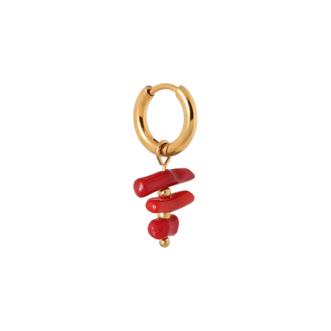 Coral crush hoop gold