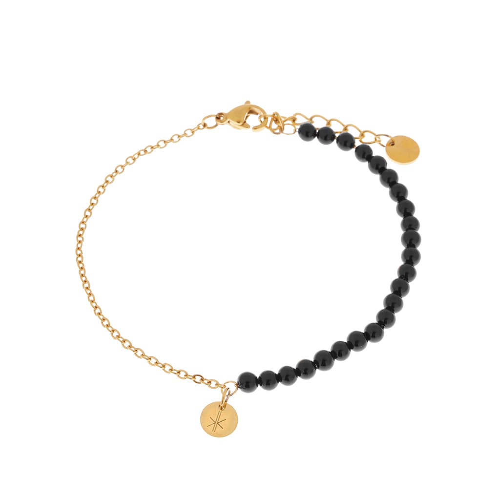 Half half black bracelet gold
