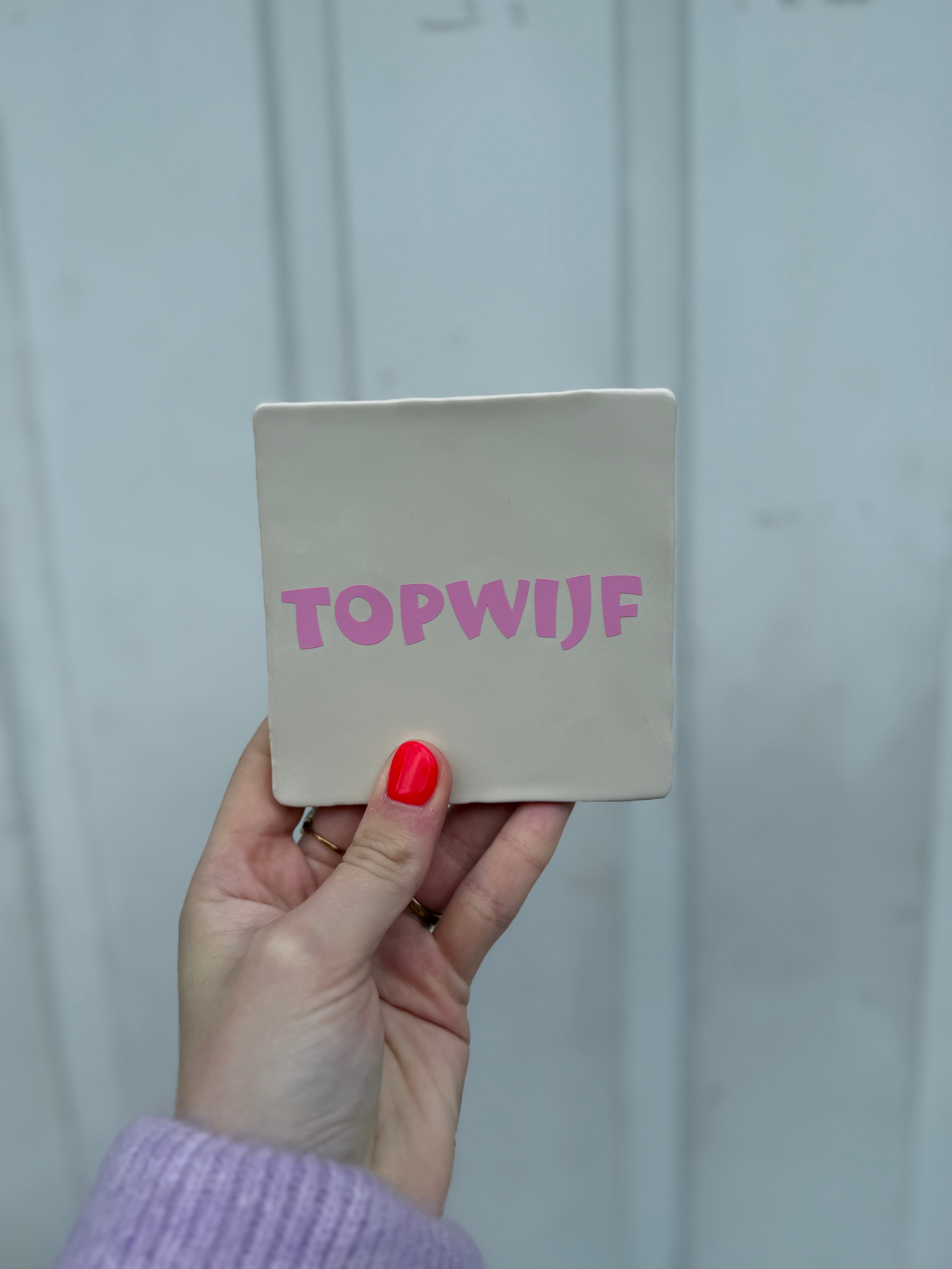 Tegel - Topwijf - Wit/Roze