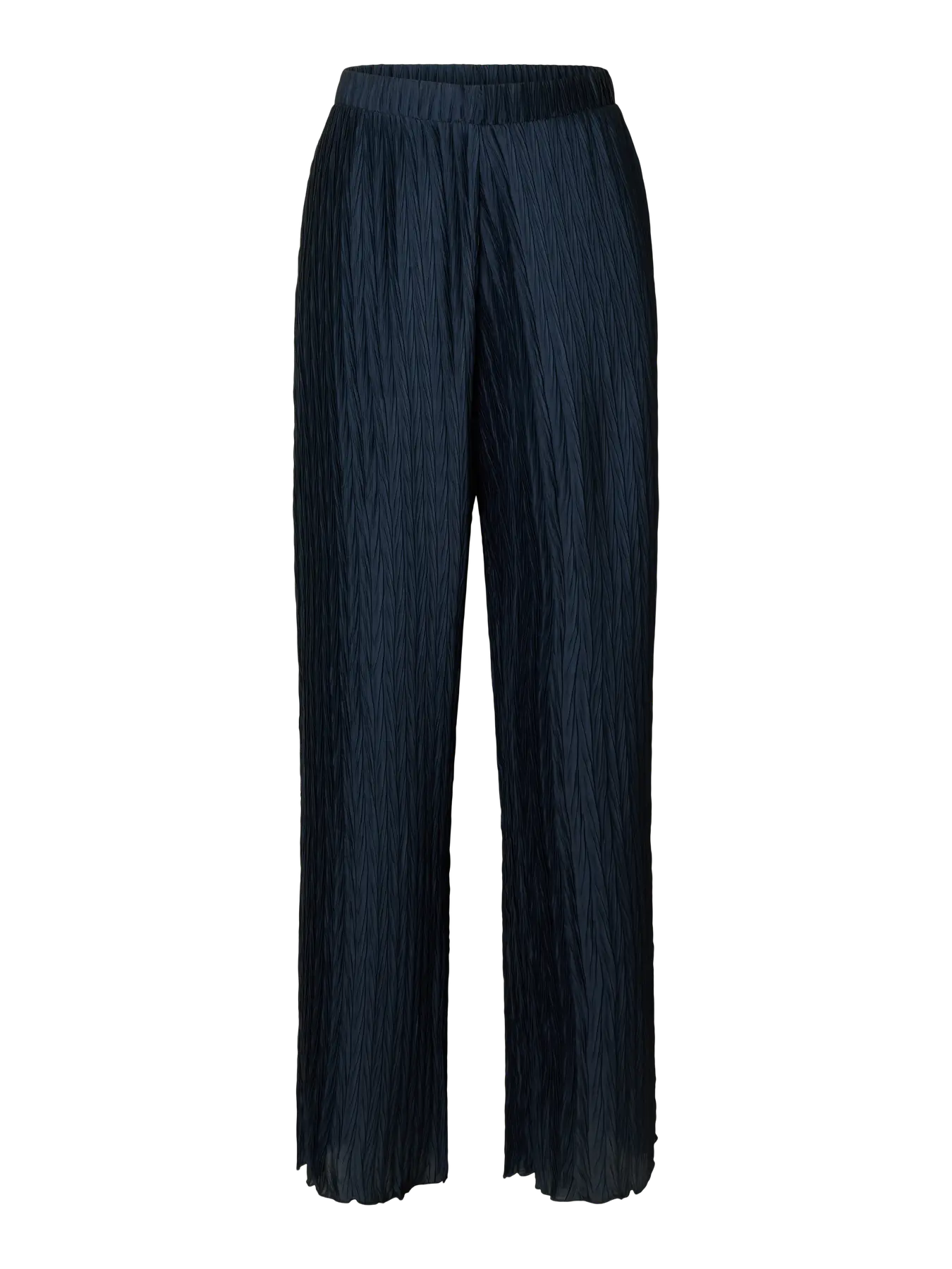 Slfelma hw wide plisse pant - dark sapphire