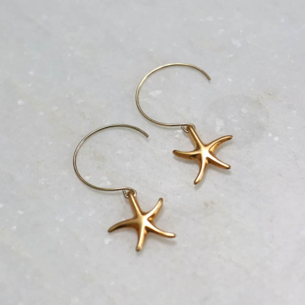 8_16 messing earring big seastar gold