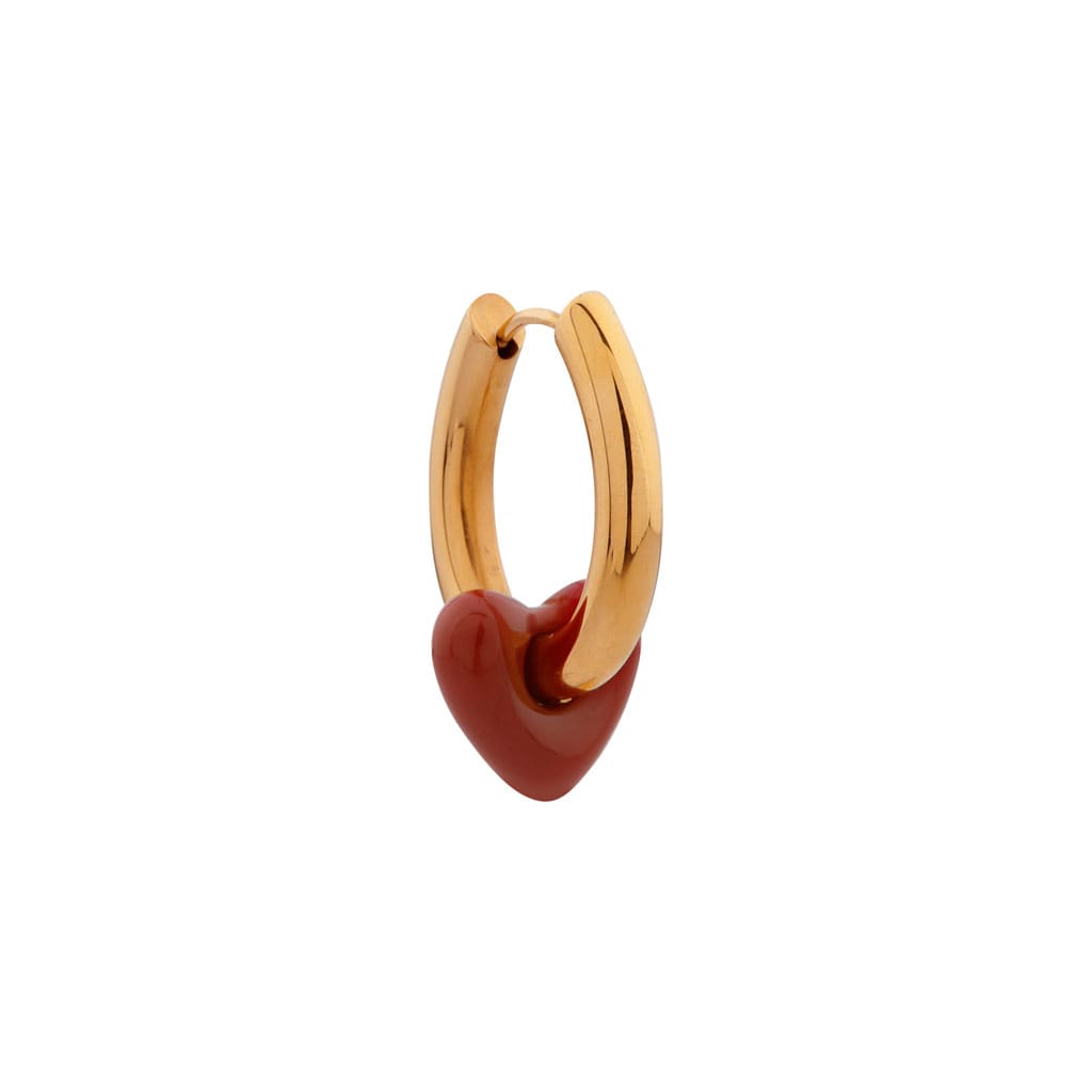 Single cupids charm hoop gold