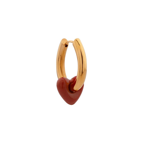 Single cupids charm hoop gold