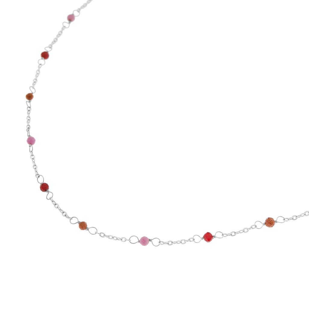 Dottie ruby necklace silver