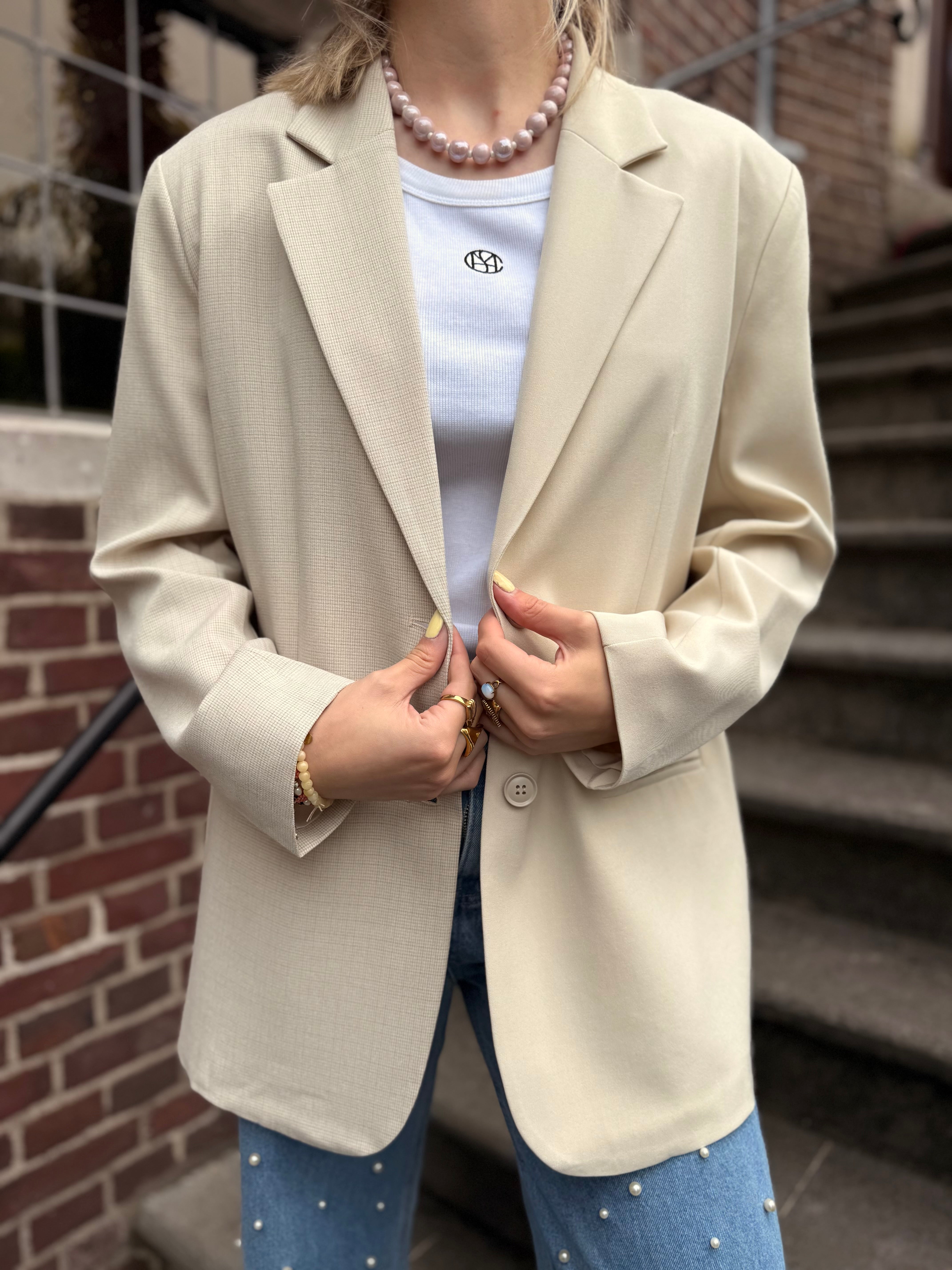 Oversized blazer BODIE - Off white