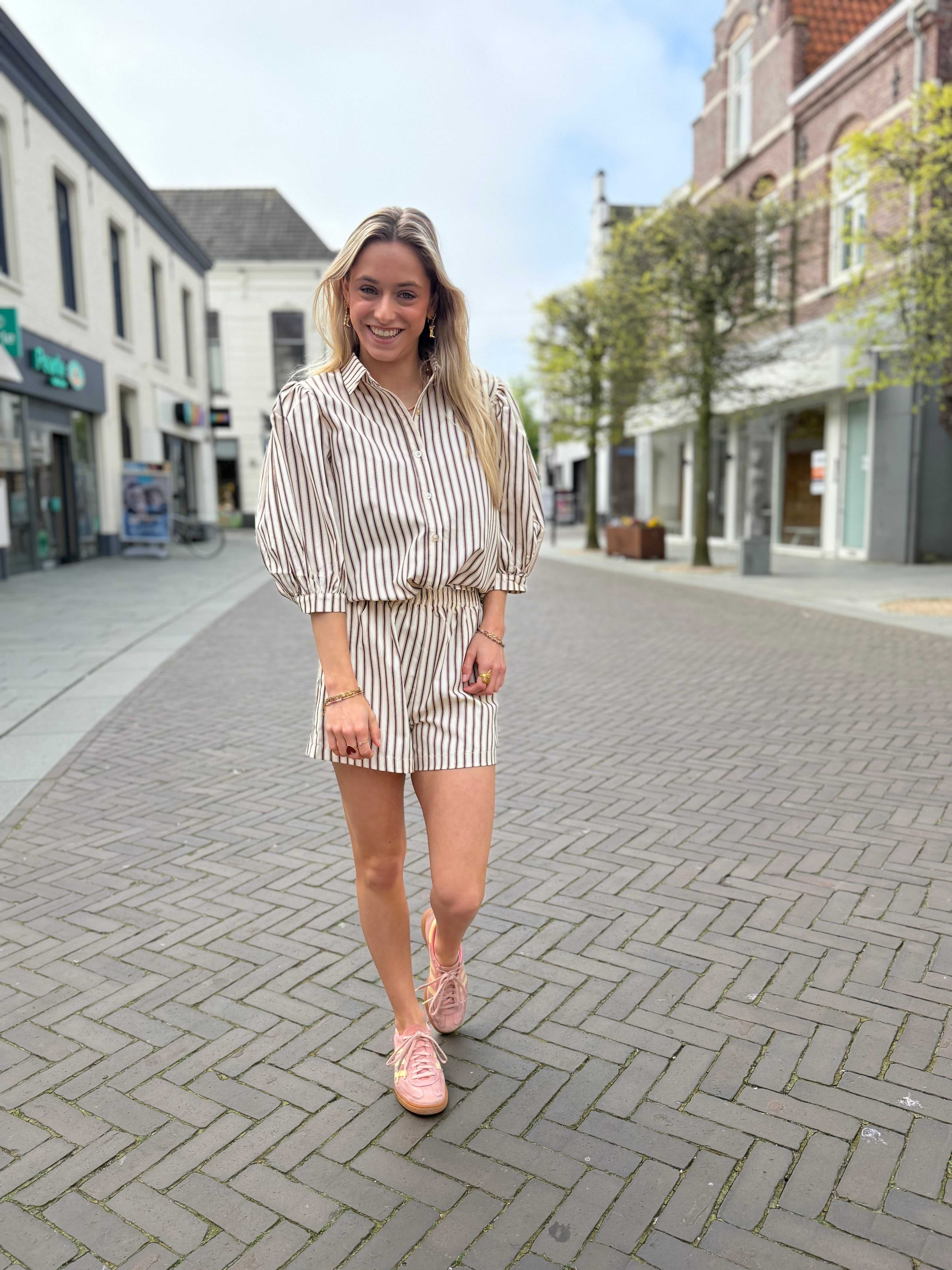 Blouse Bobbie - Brown stripe