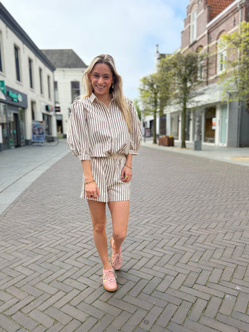 Blouse Bobbie - Brown stripe