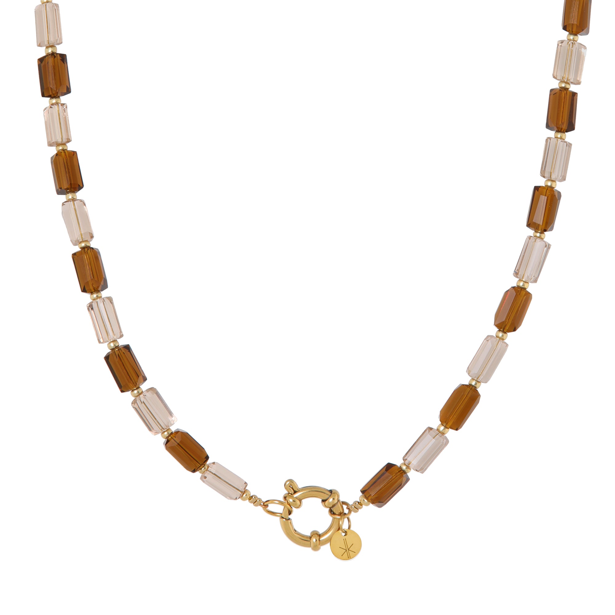 Luna brown necklace gold
