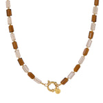 Luna brown necklace gold