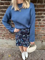 Yasfringa ls o - neck knit pullover s - sargasso sea