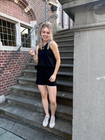 Selected Luisa - linnie linen blend shorts - black