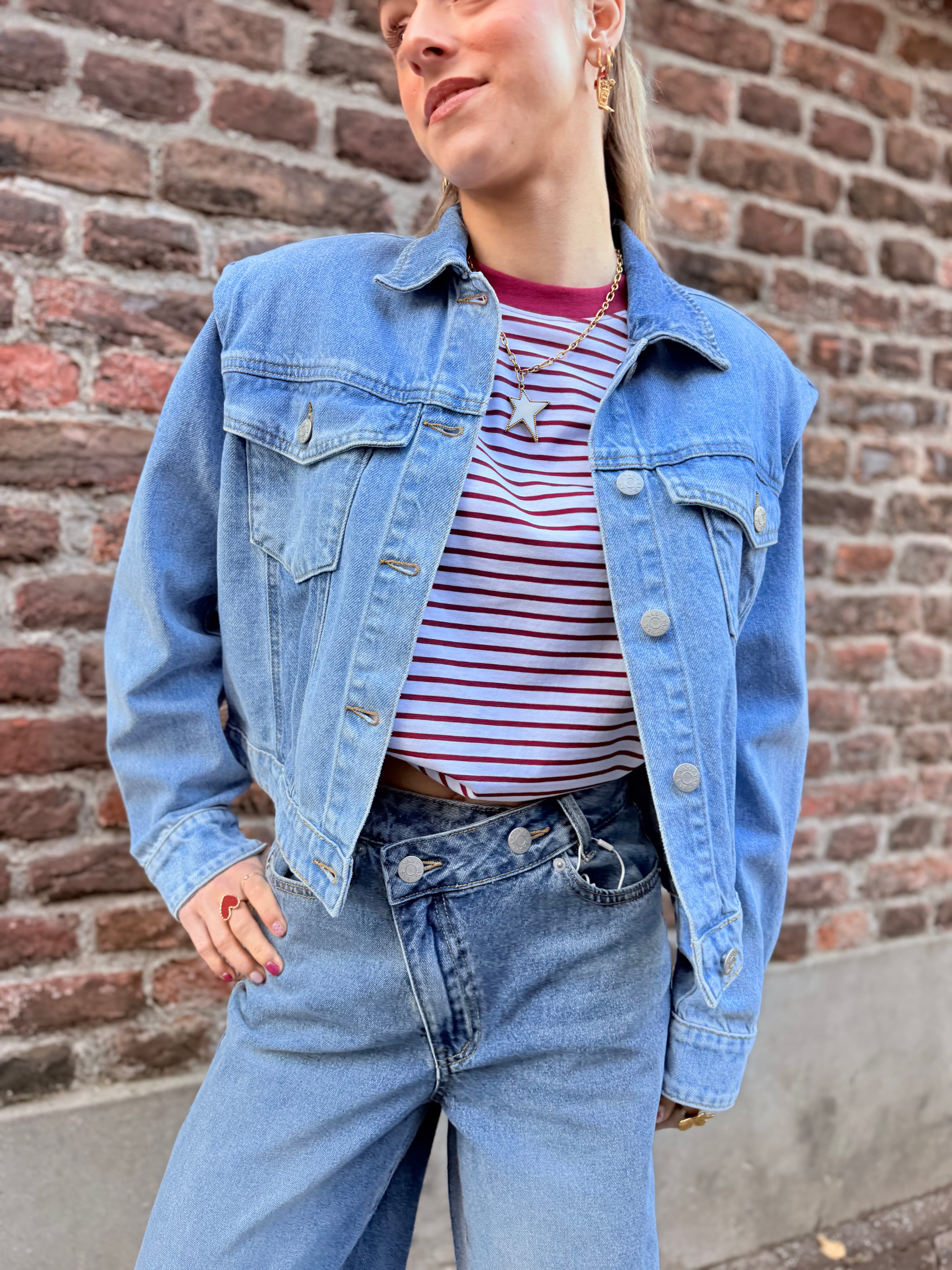Yasfaro ls denim jacket s. - light blue denim