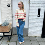 Slfeloise erin hw wide pants - medium blue denim