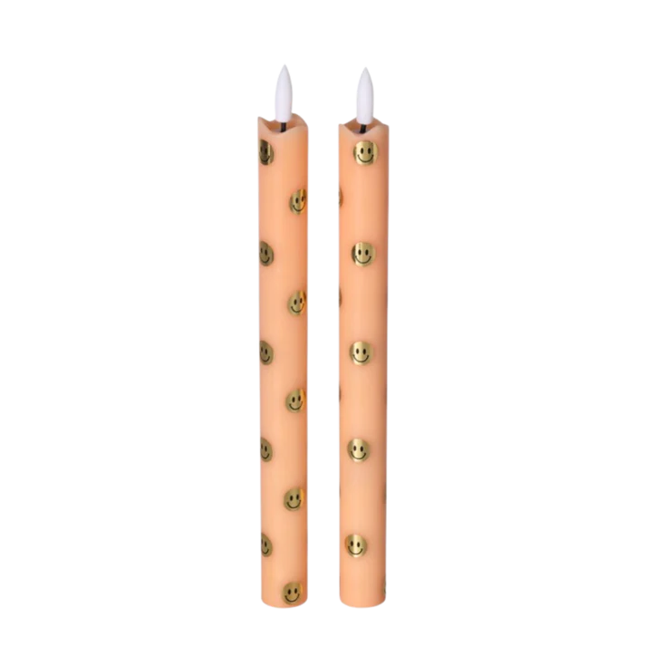 LED pillar kaars happy orange