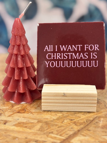 Tegel - All I want for Christmas - donkerrood/roze