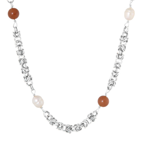 Amber silver necklace silver