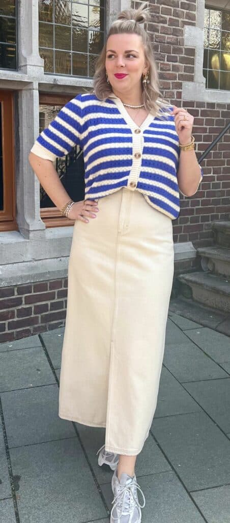 YASCROC SS KNIT CARDIGAN / iris bloom