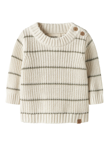 Nbmemlen ls knit stripe lil - coconut milk