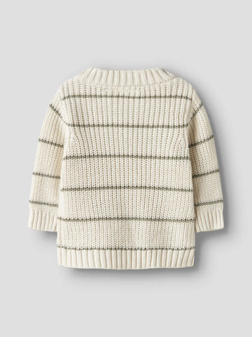 Nbmemlen ls knit stripe lil - coconut milk