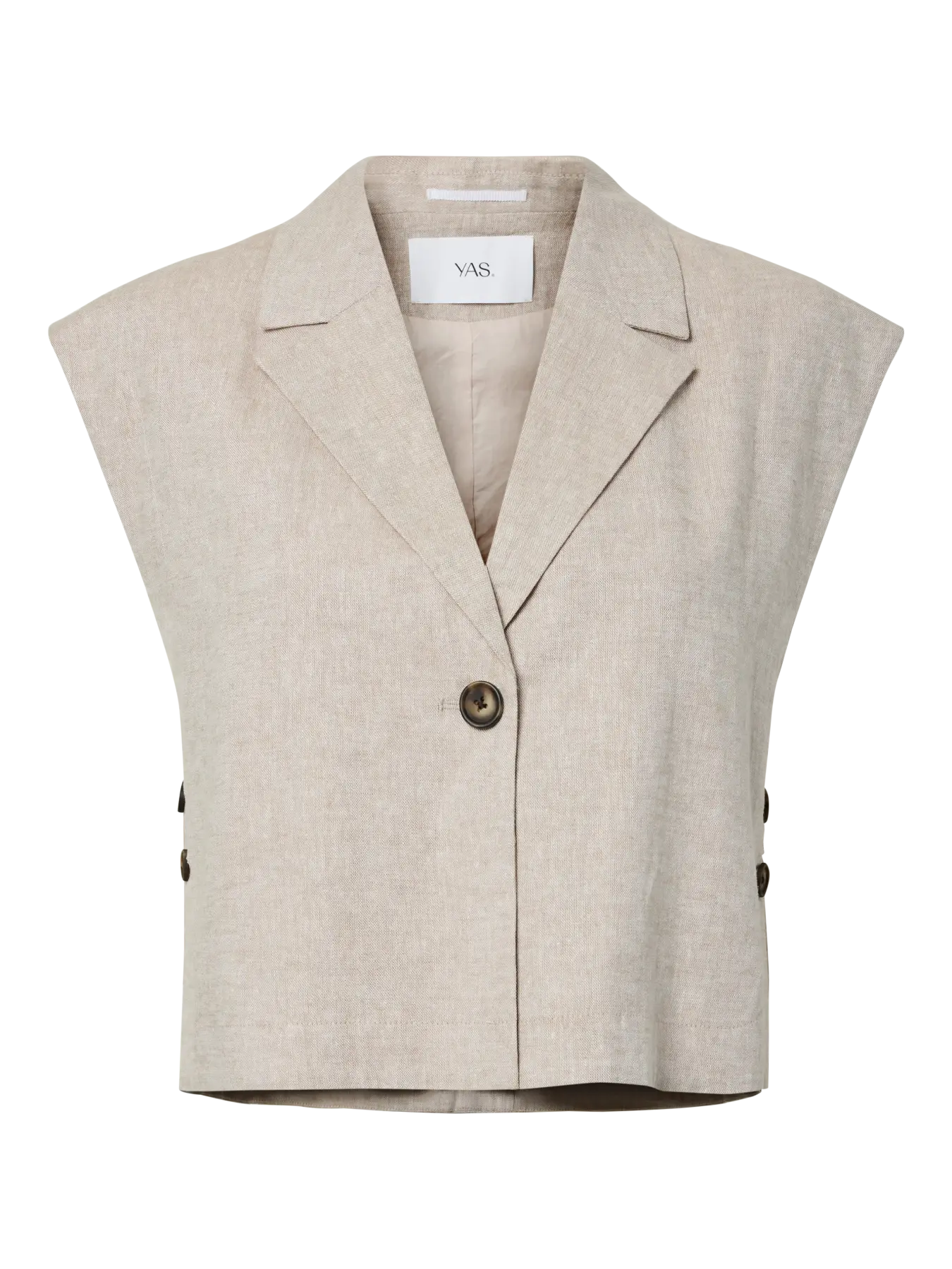 Yasusuma linen waistcoat - White pepper