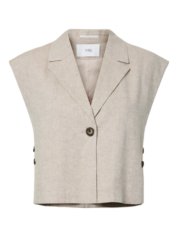 Yasusuma linen waistcoat - White pepper