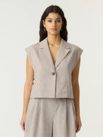 Yasusuma linen waistcoat - White pepper