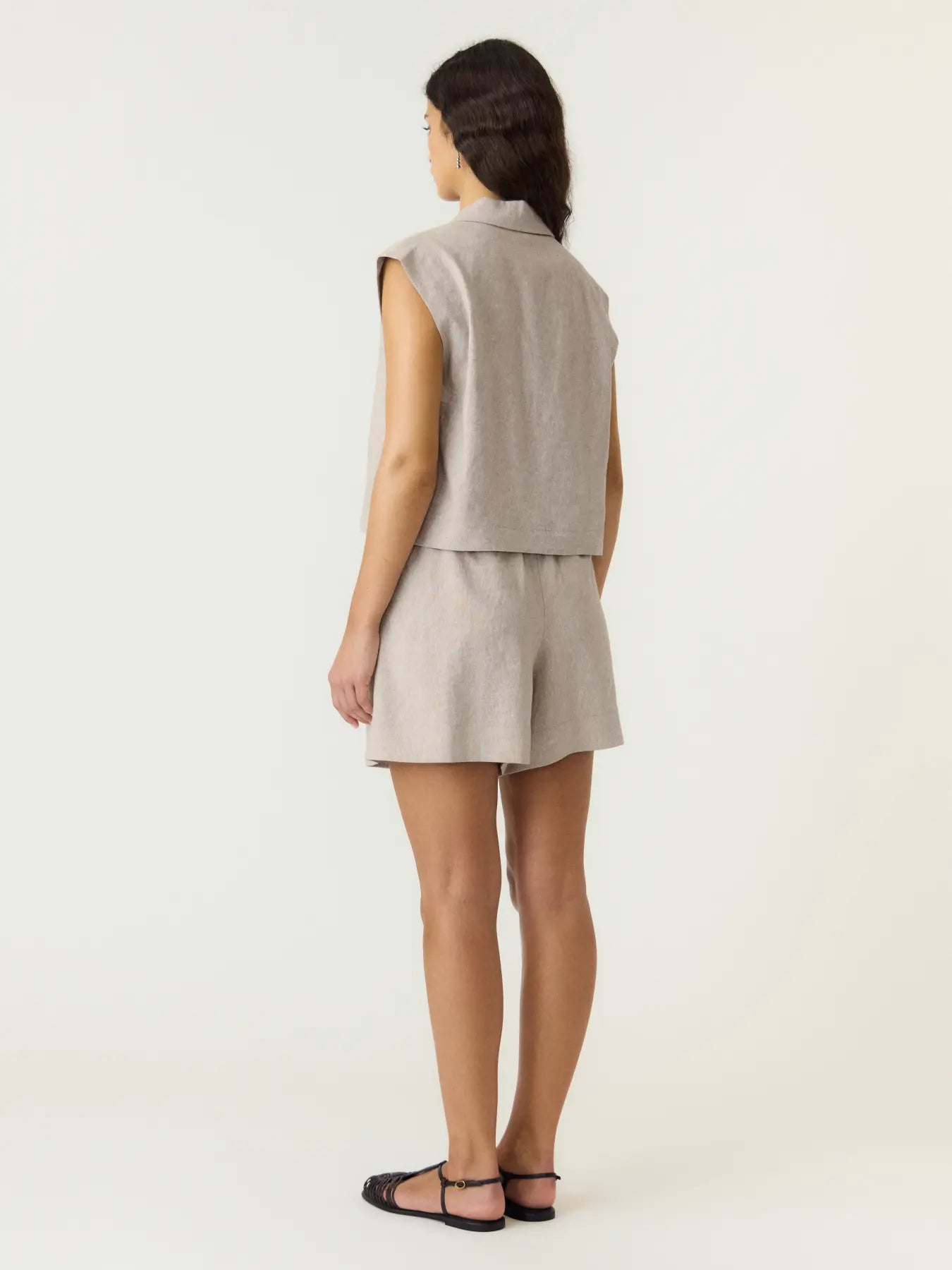 Yasusuma linen waistcoat - White pepper