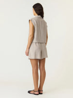 Yasusuma linen waistcoat - White pepper