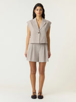 Yasusuma linen waistcoat - White pepper